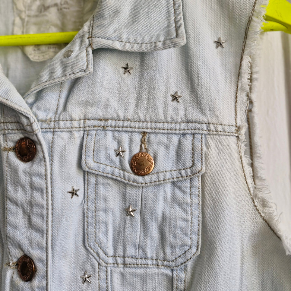Rainbow Angel Wing Denim Jacket - Denim Co Size 16
