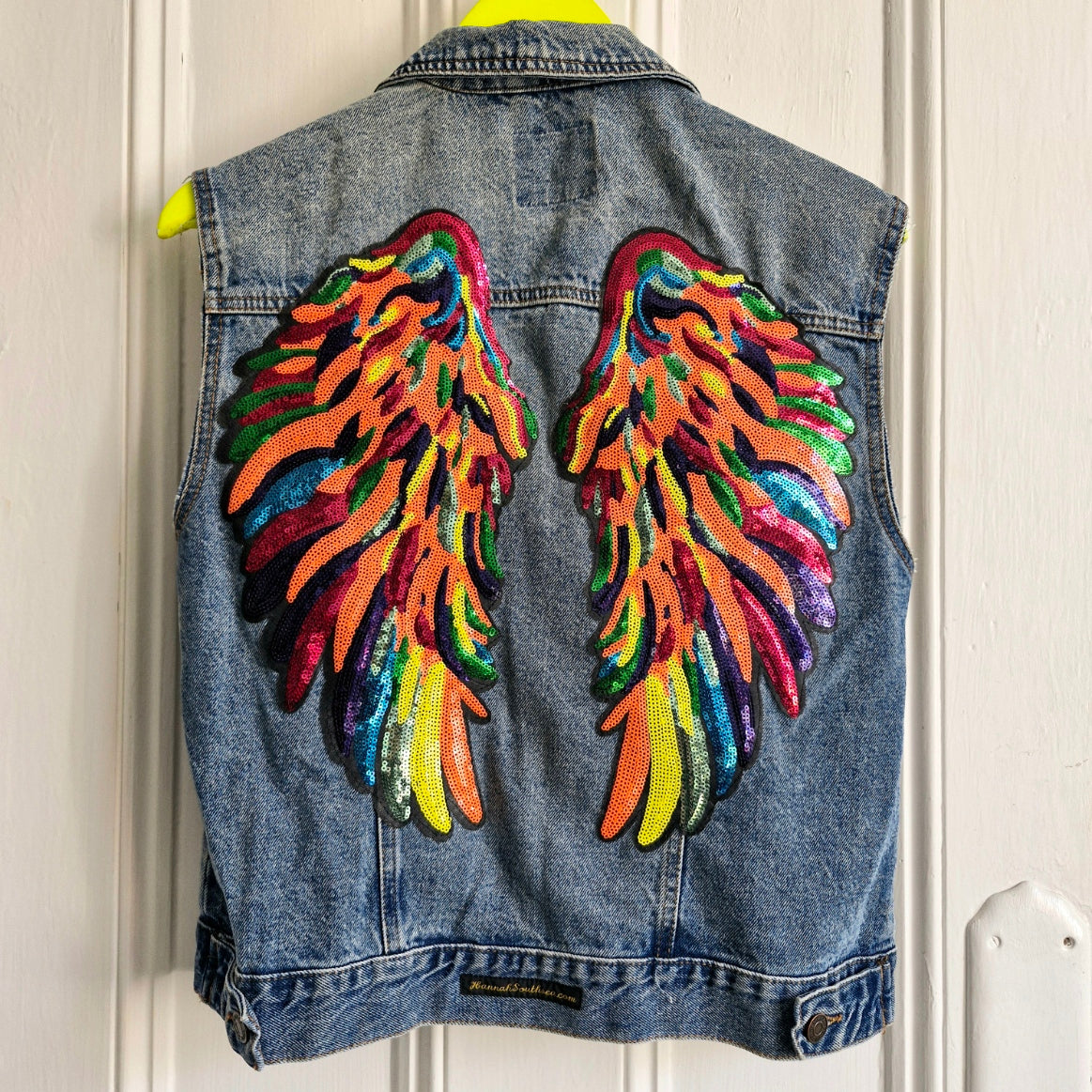 Phoenix Angel Wing Denim Waistcoat - Denim Co Size 12