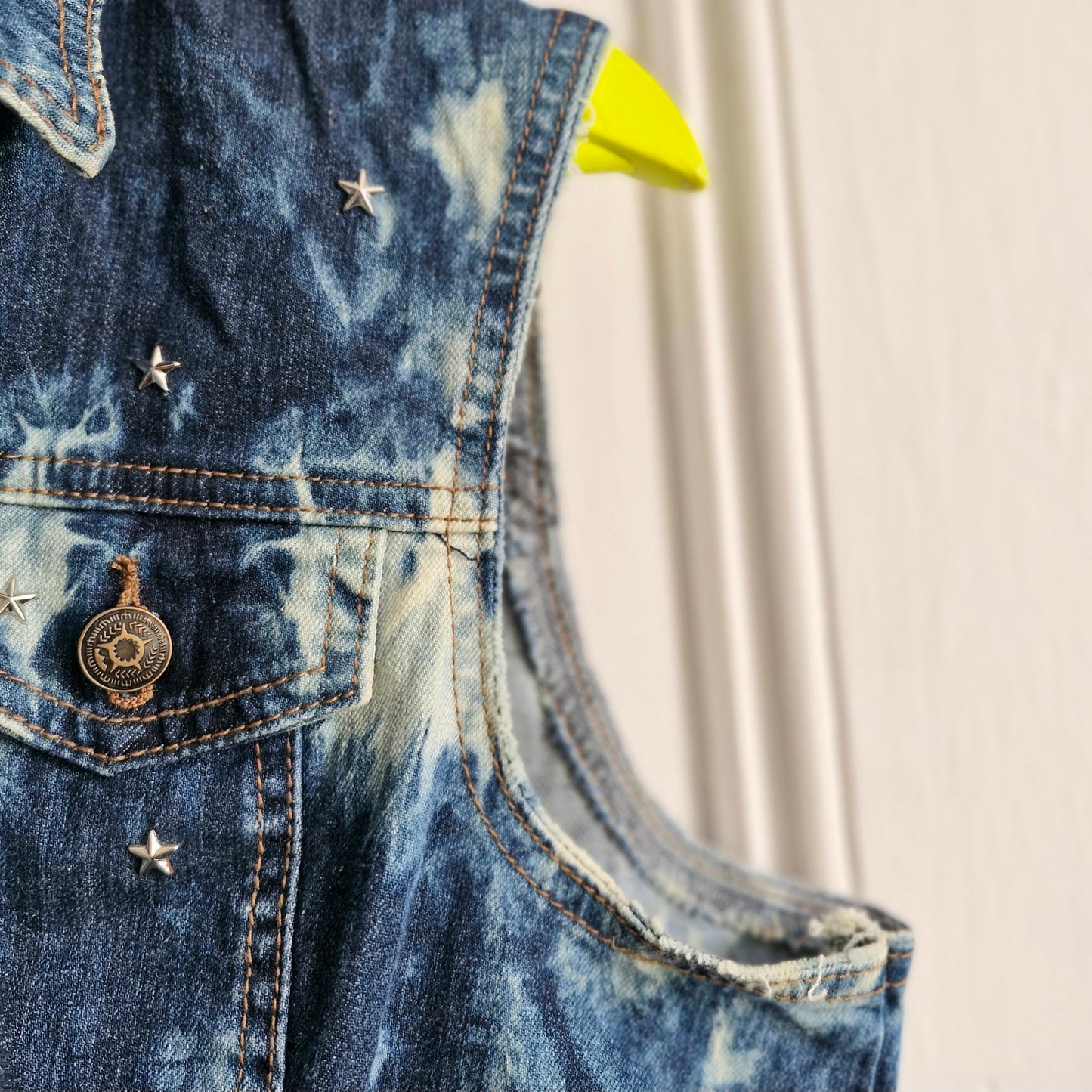 Silver Angel Wing Denim Waistcoat - The Collection Size 14