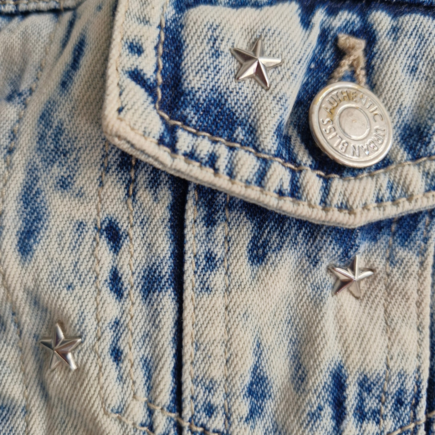 Silver Angel Wing Denim Waistcoat - Size 12