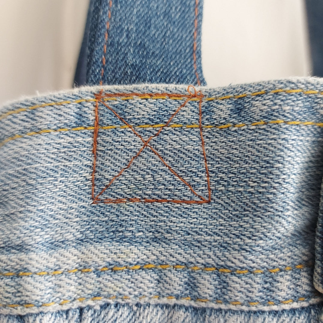 Sequin Skull Denim Tote Bag