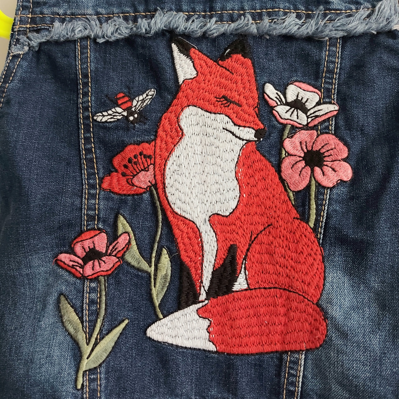 Kids Embroidered Fox Denim Waistcoat - Age 4 - 5 years