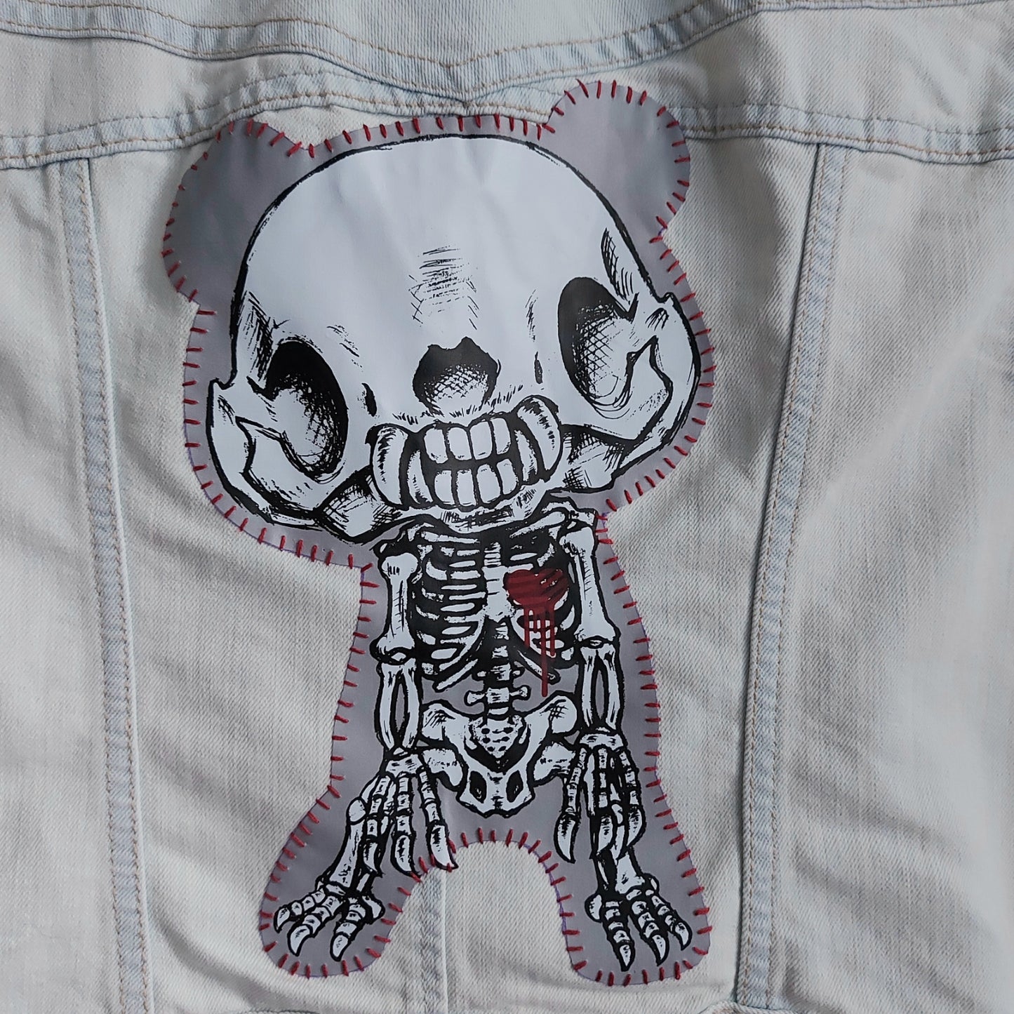 Zombie Bear denim Waistcoat - Size 12