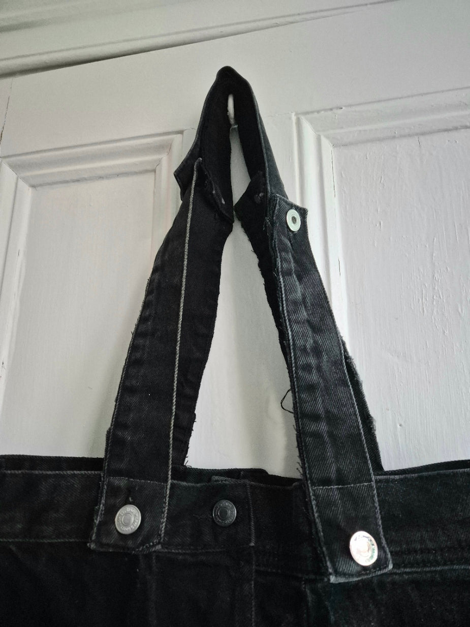 Glow Kitty Denim Tote Bag - Neon Green