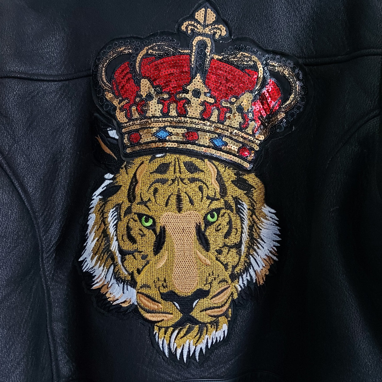 Royal Tiger Faux Fur Biker Jacket - Size 20