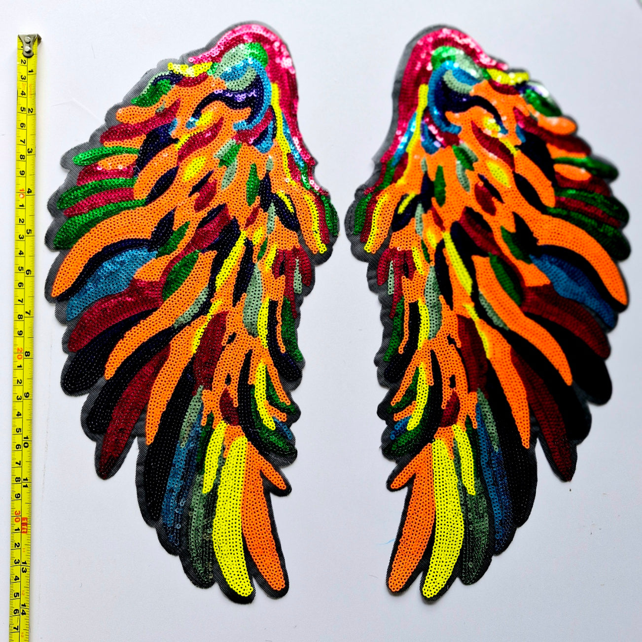 Multicolour Phoenix Sequin Wings (X-Large) - 2 piece