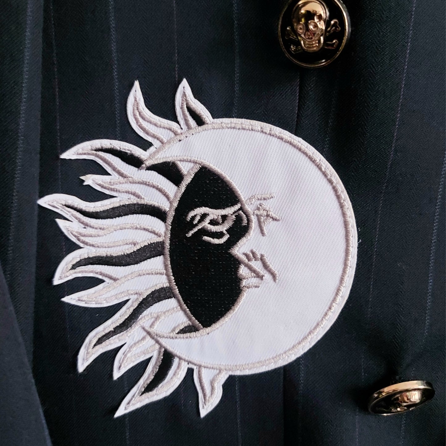 SCR-Emo Ouija Board Navy Pinstripe Jacket - Chest 40"