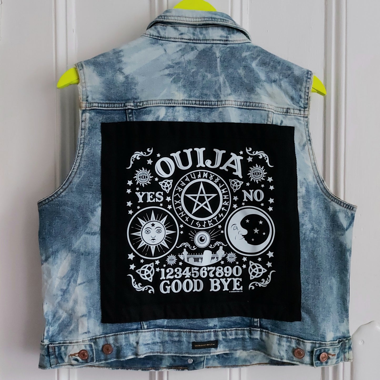 Ouija Tie Bleach Denim Jacket - Size 16
