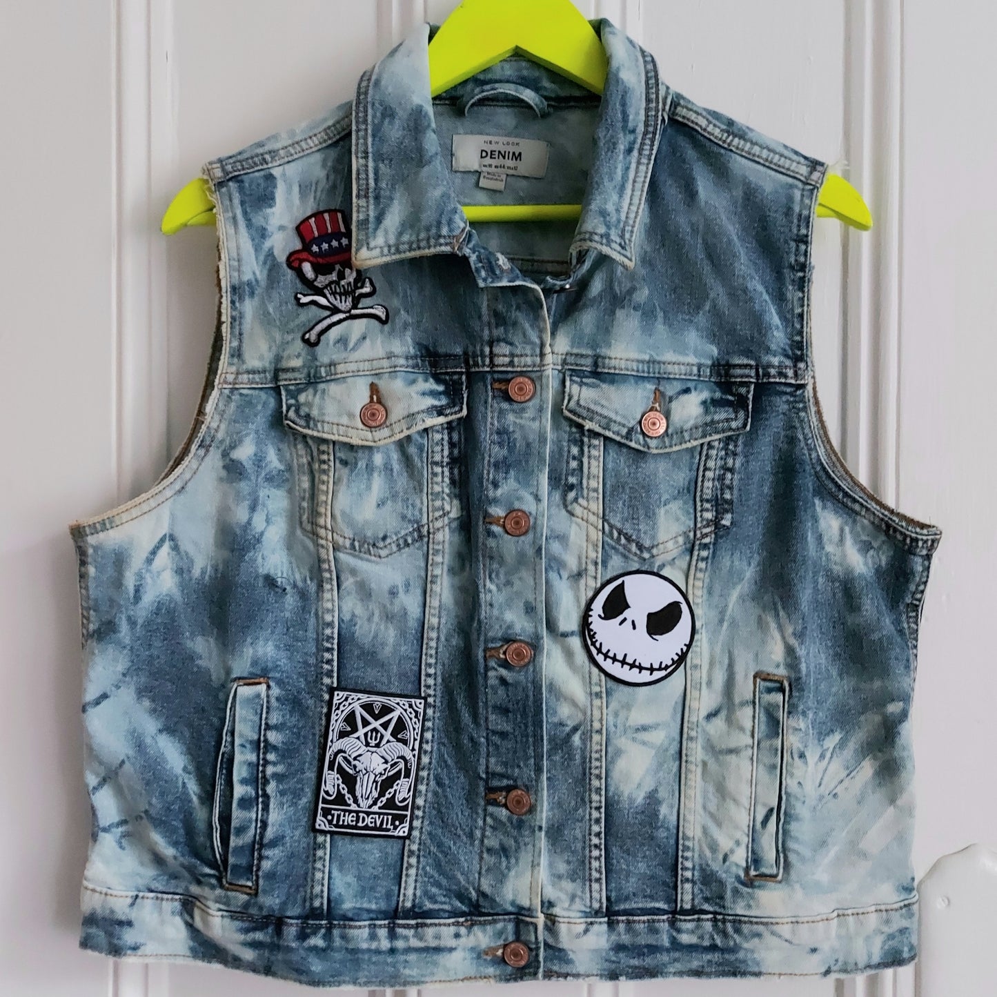 Ouija Tie Bleach Denim Jacket - Size 16