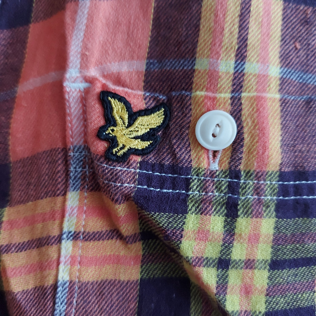 **SALE** Cropped Orange Plaid Shirt