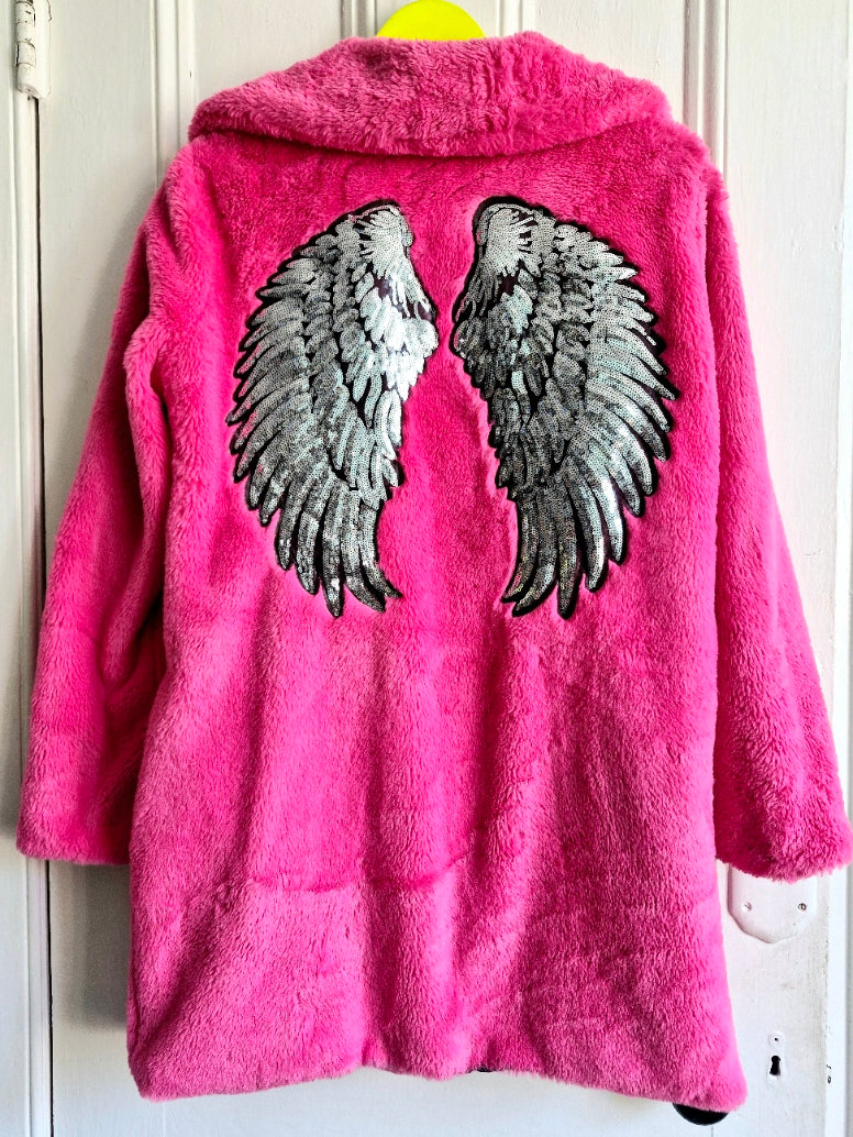 Silver Sequin Wings (Large) - 2 piece