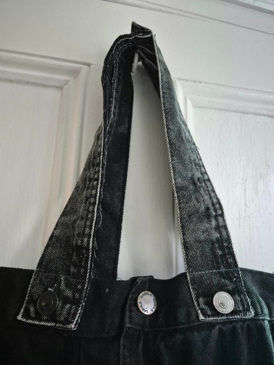 Ghostly Plush Denim Tote Bag