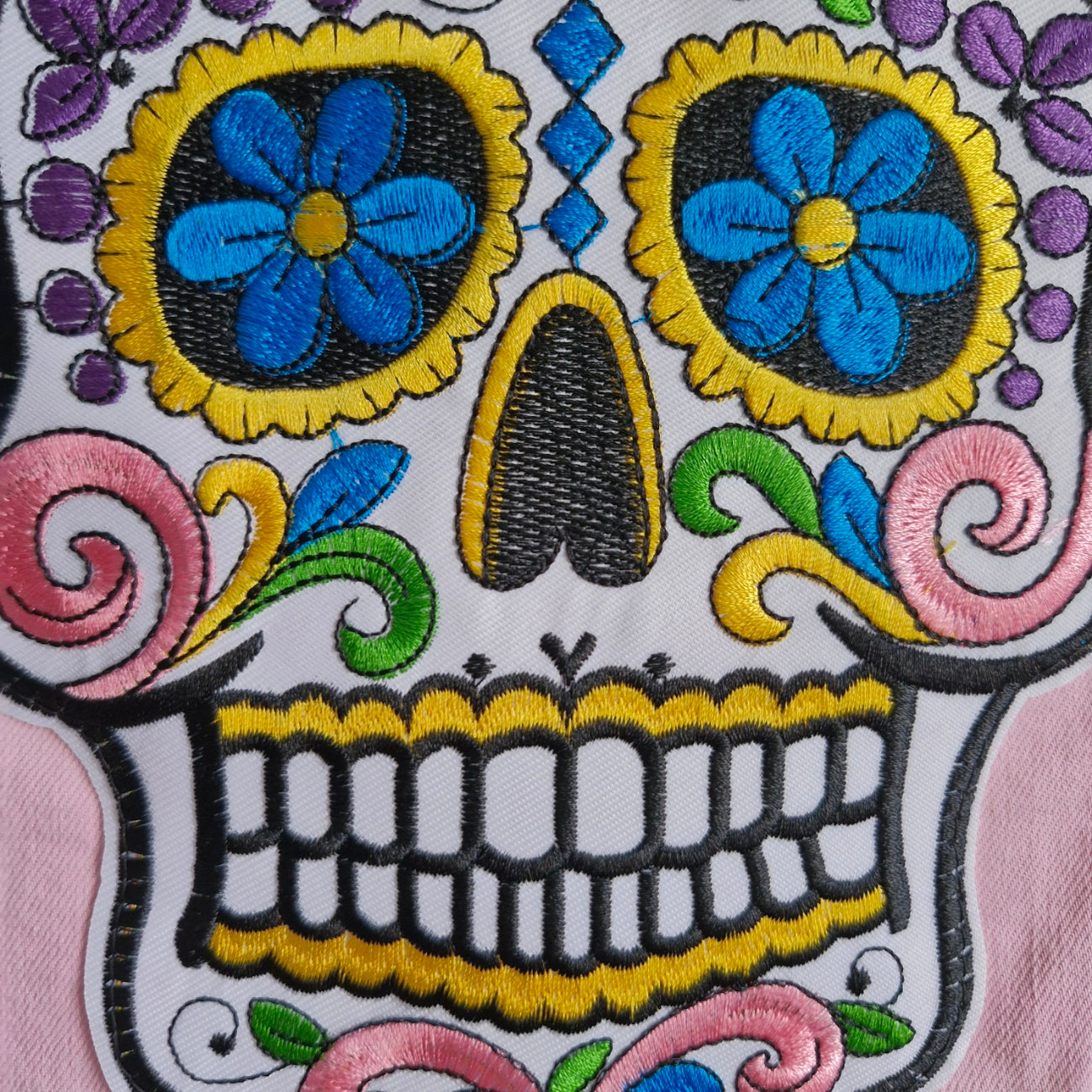 Kid's Sugar Skull Pink Denim - Age 10 years