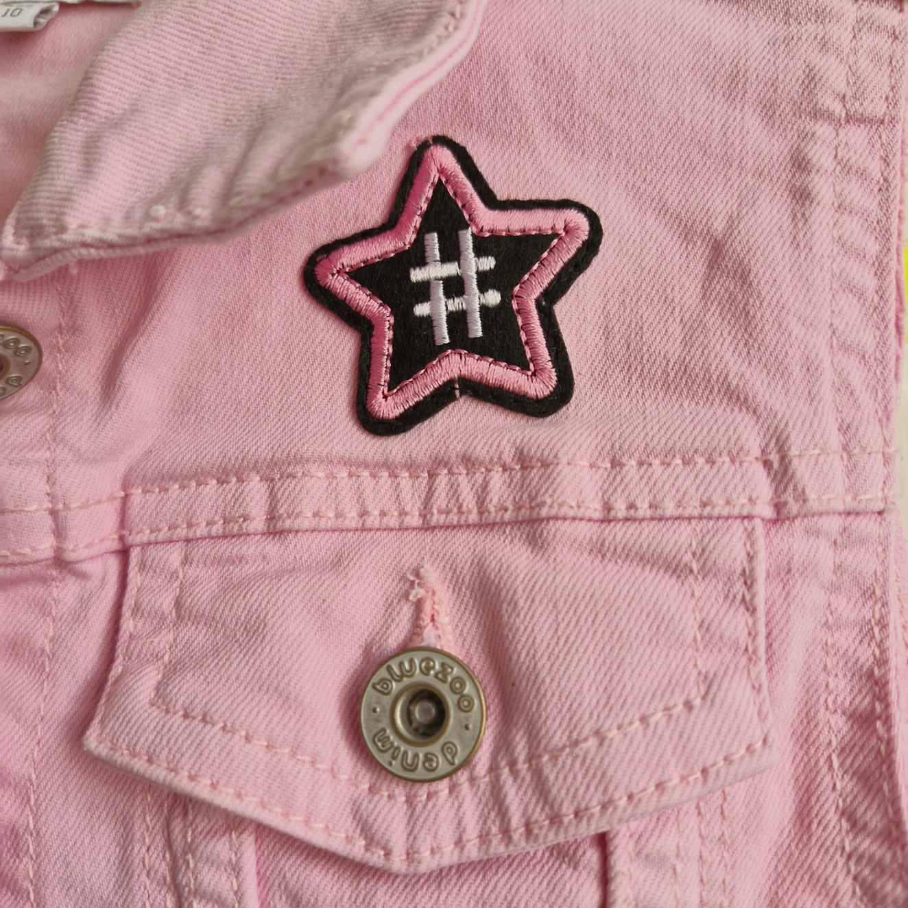 Kid's Sugar Skull Pink Denim - Age 10 years