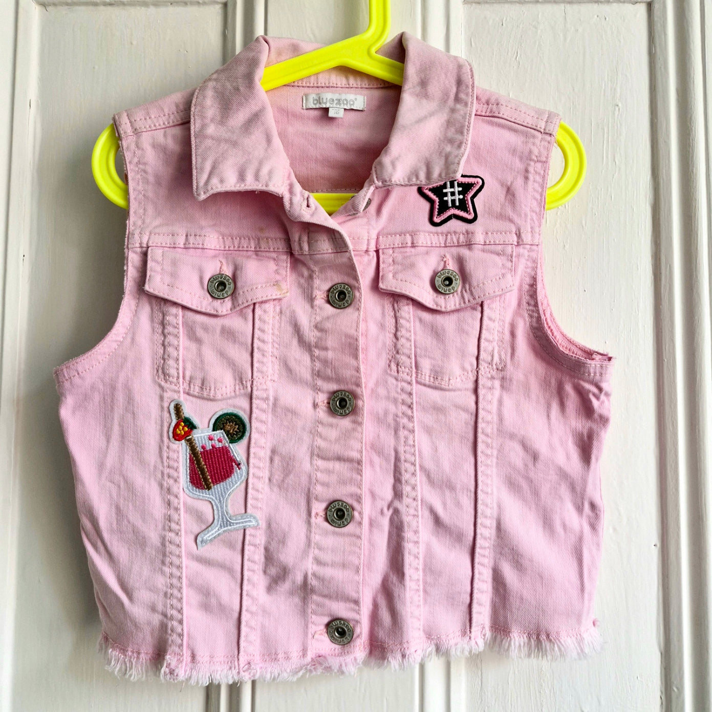Kid's Sugar Skull Pink Denim - Age 10 years