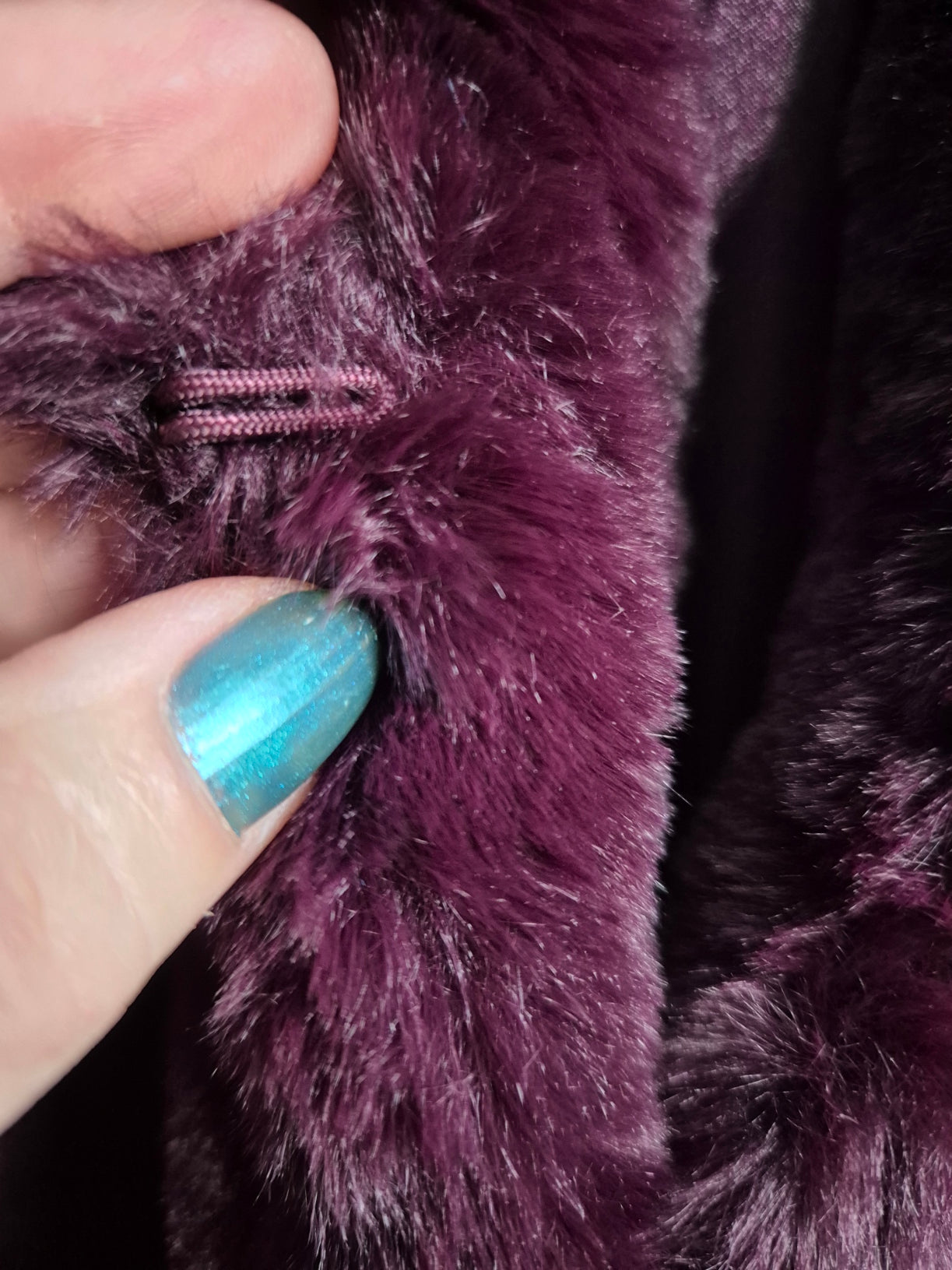 Rainbow Wing Burgundy Fur Festival Jacket - Size 18