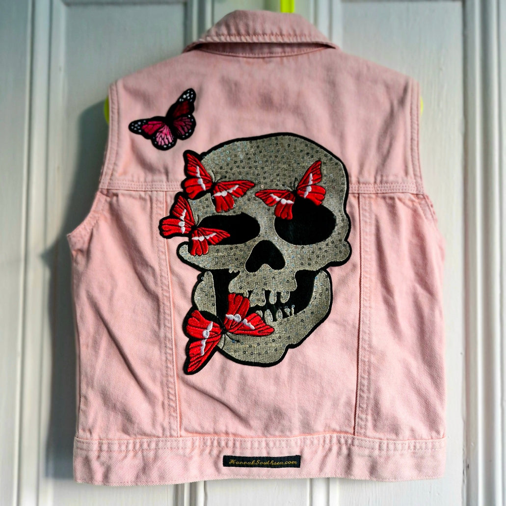 Kids sequin Butterfly Skull - Age 8 years