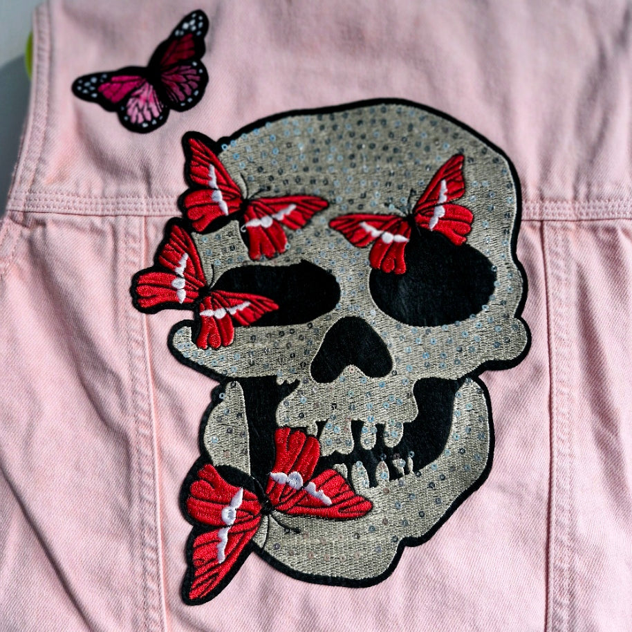 Kids sequin Butterfly Skull - Age 8 years