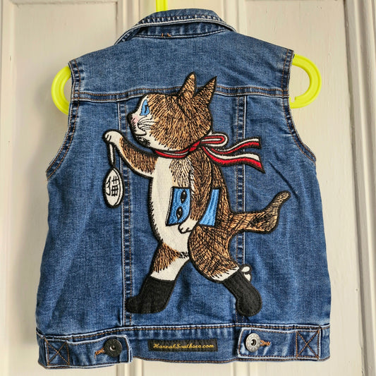 Kid's Cat With Pocket Watch Denim - Age 4-5 years