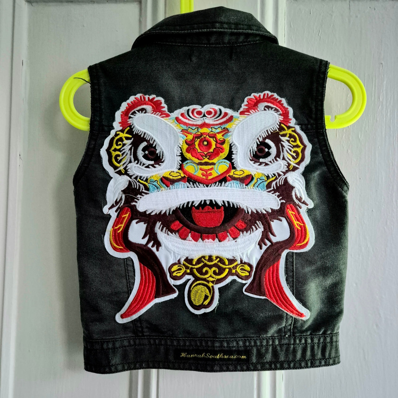 Age 3 - 4 Years Chinese New Year Dragon Black Denim Festival Jacket