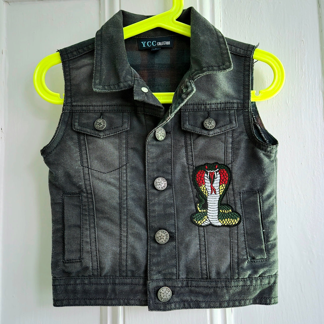 Age 3 - 4 Years Chinese New Year Dragon Black Denim Festival Jacket