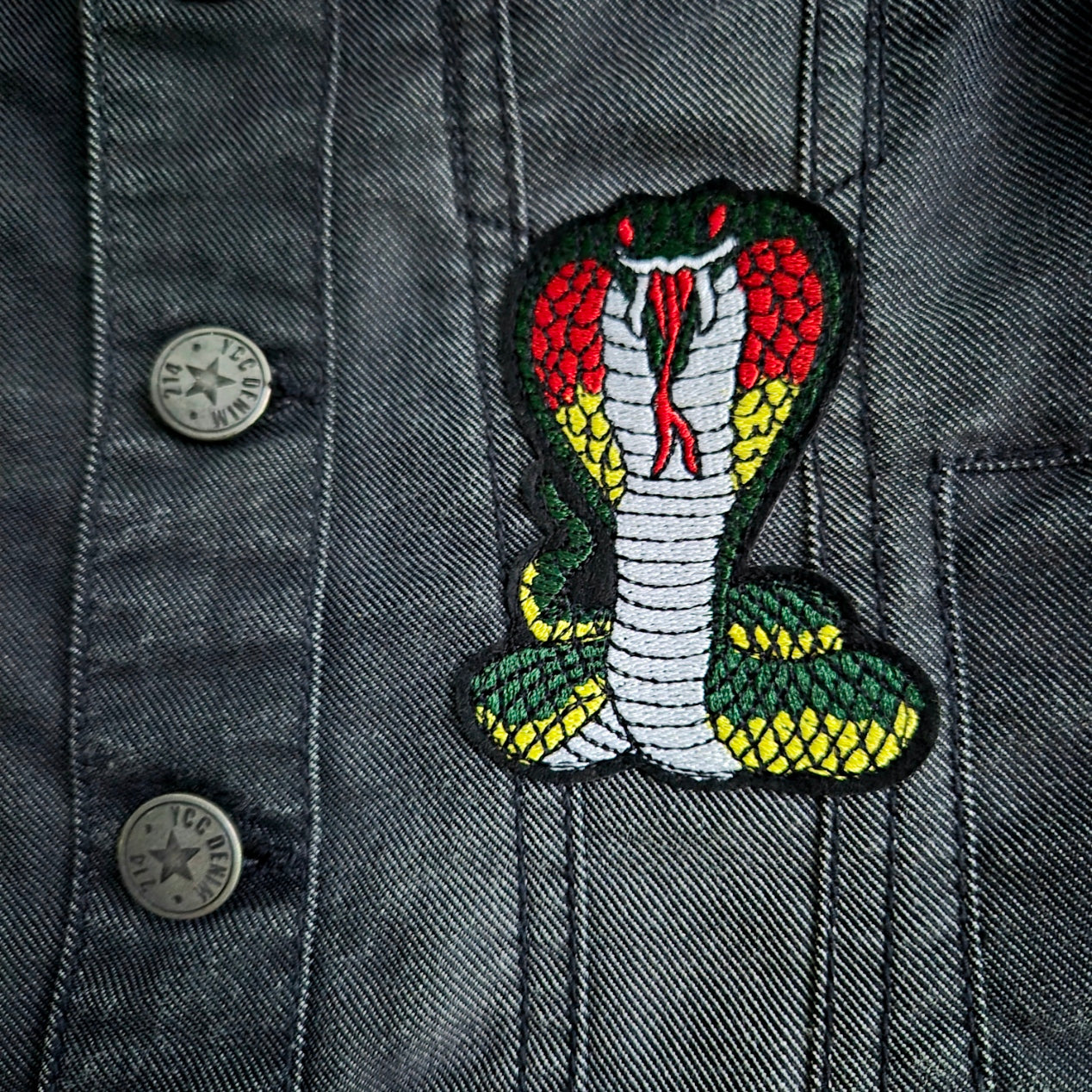 Age 3 - 4 Years Chinese New Year Dragon Black Denim Festival Jacket