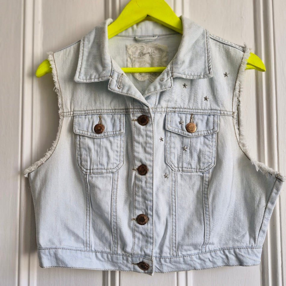 Rainbow Angel Wing Denim Jacket - Denim Co Size 16