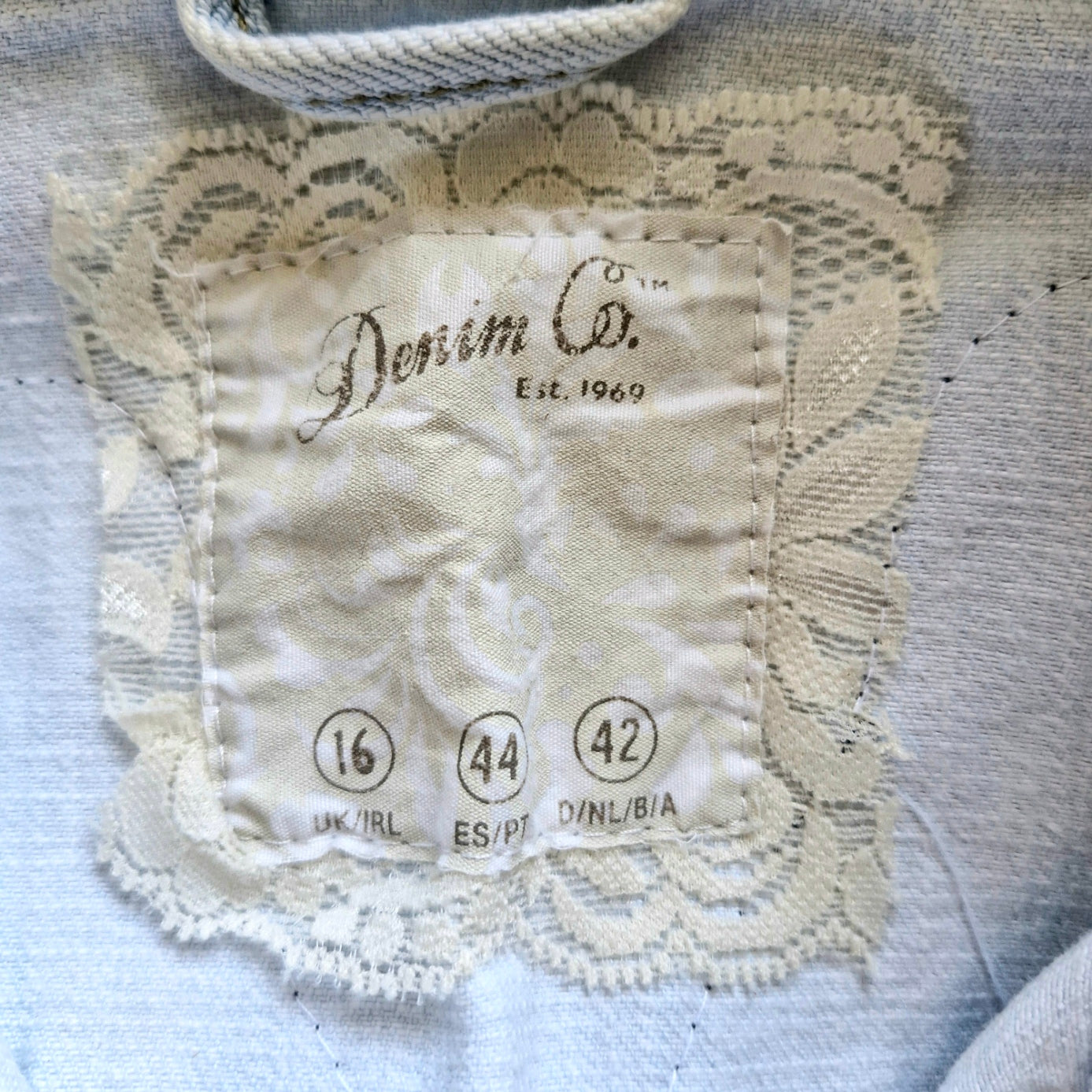 Rainbow Angel Wing Denim Jacket - Denim Co Size 16