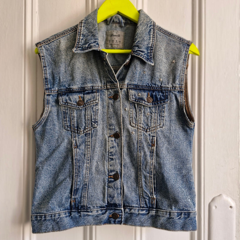 Phoenix Angel Wing Denim Waistcoat - Denim Co Size 12