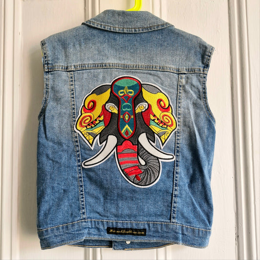 Kid's Denim Tribal Elephant - Age 5-6 years