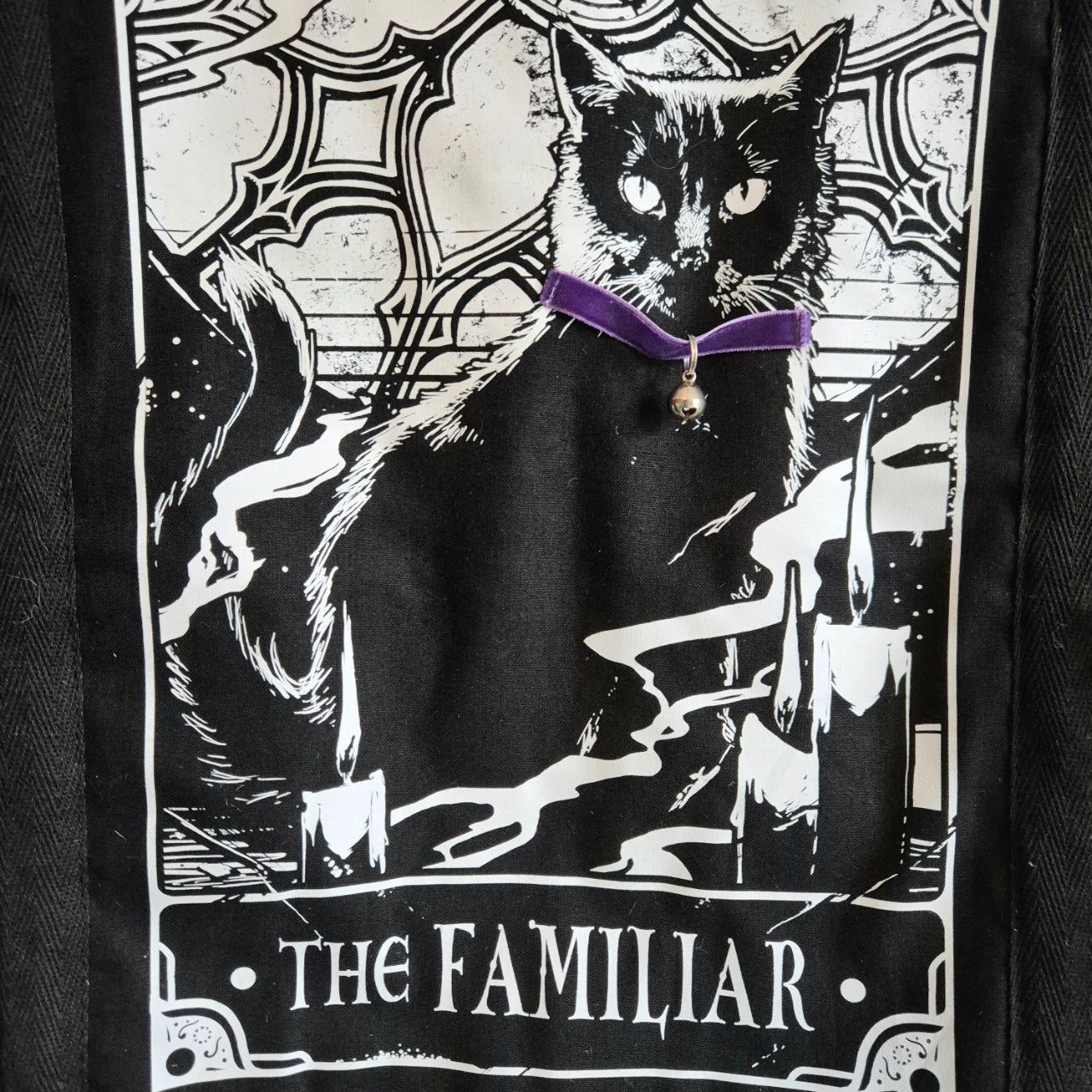 'The Familiar' Black Denim Battle Jacket - Size 20