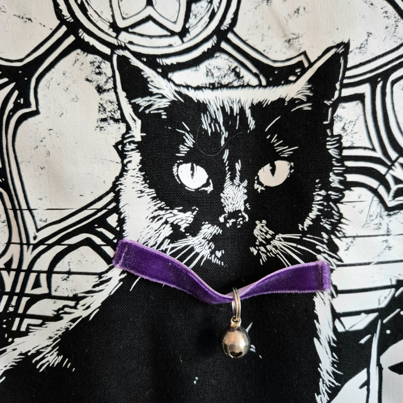 'The Familiar' Black Denim Battle Jacket - Size 20