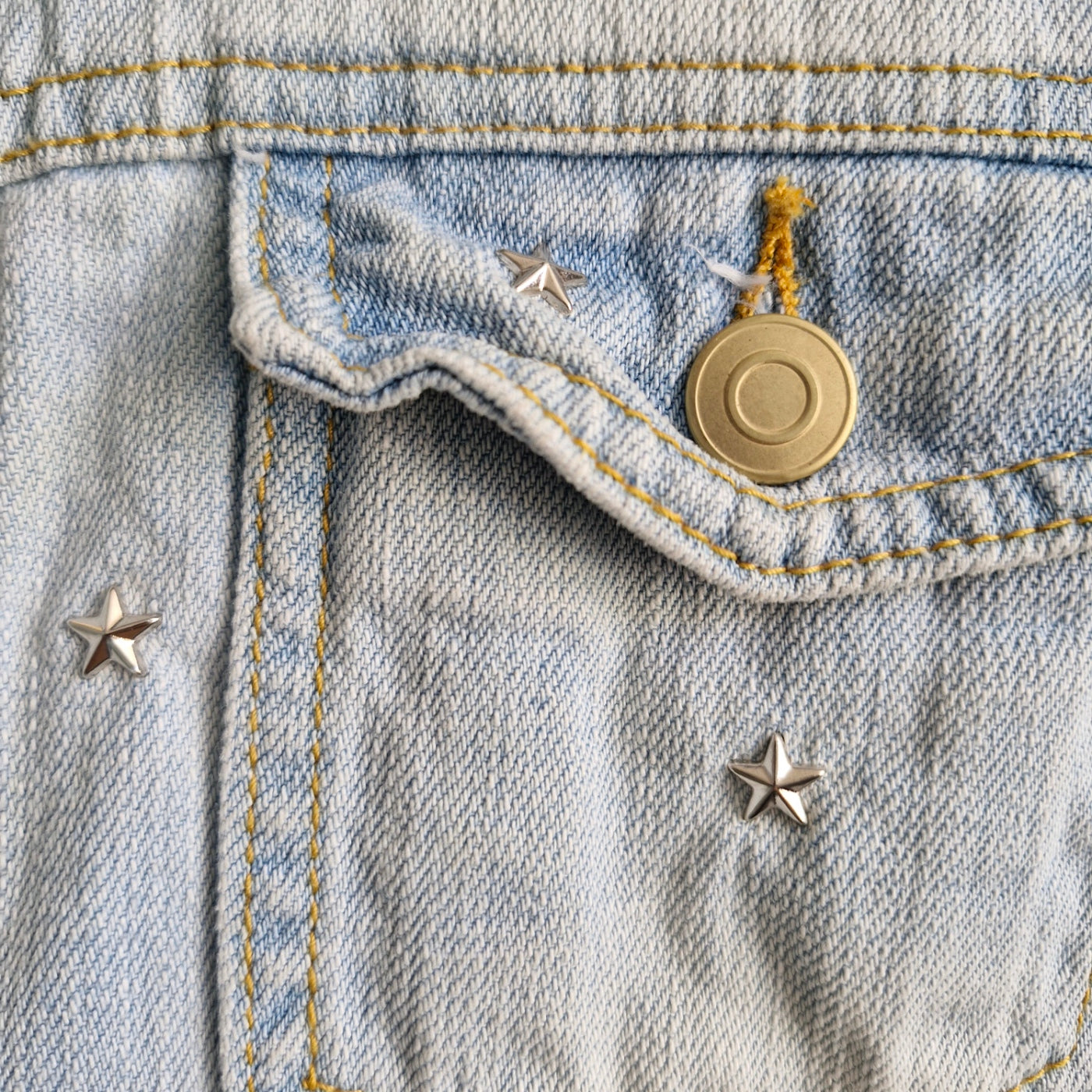 Gold Angel Wing Denim Waistcoat - Denim Co Size 18