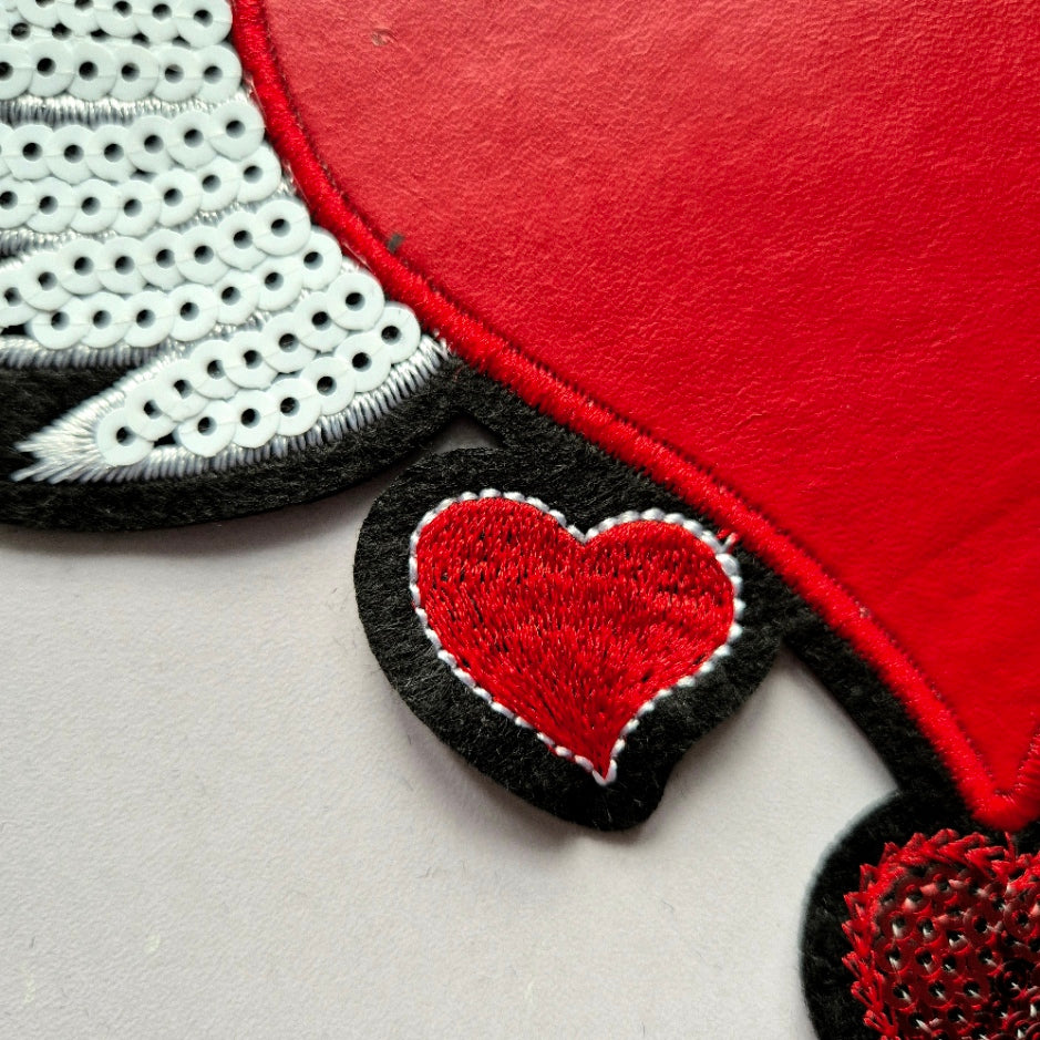 Red Heart Faux Leather Back Patch - Large - SEW ON