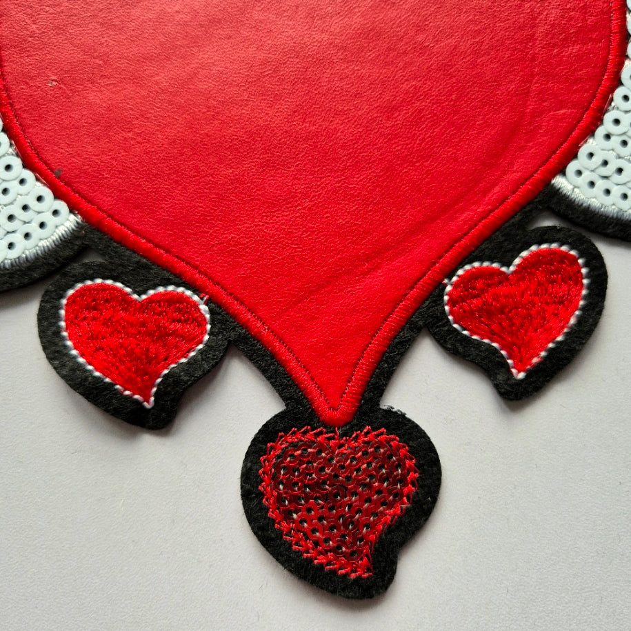 Red Heart Faux Leather Back Patch - Large - SEW ON