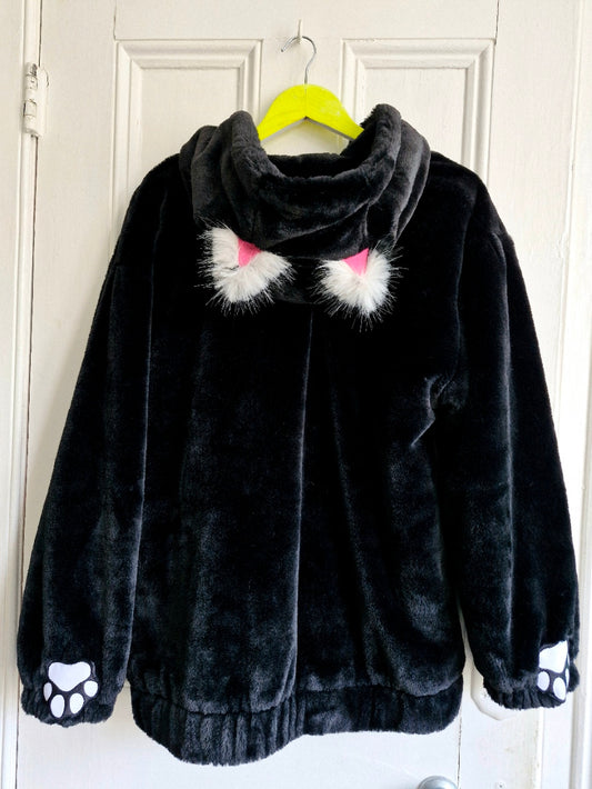 Black Kitty Coat - New Look Large