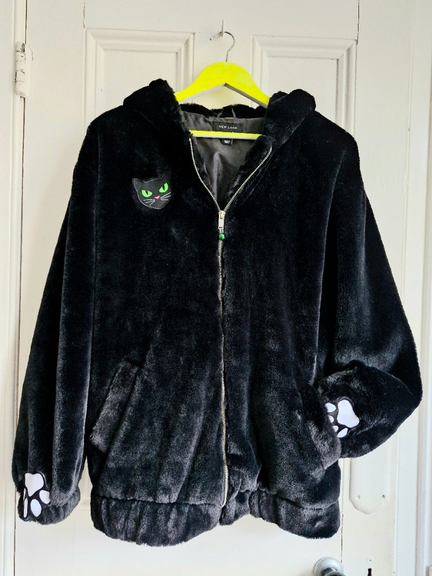 Black Kitty Coat - New Look Large