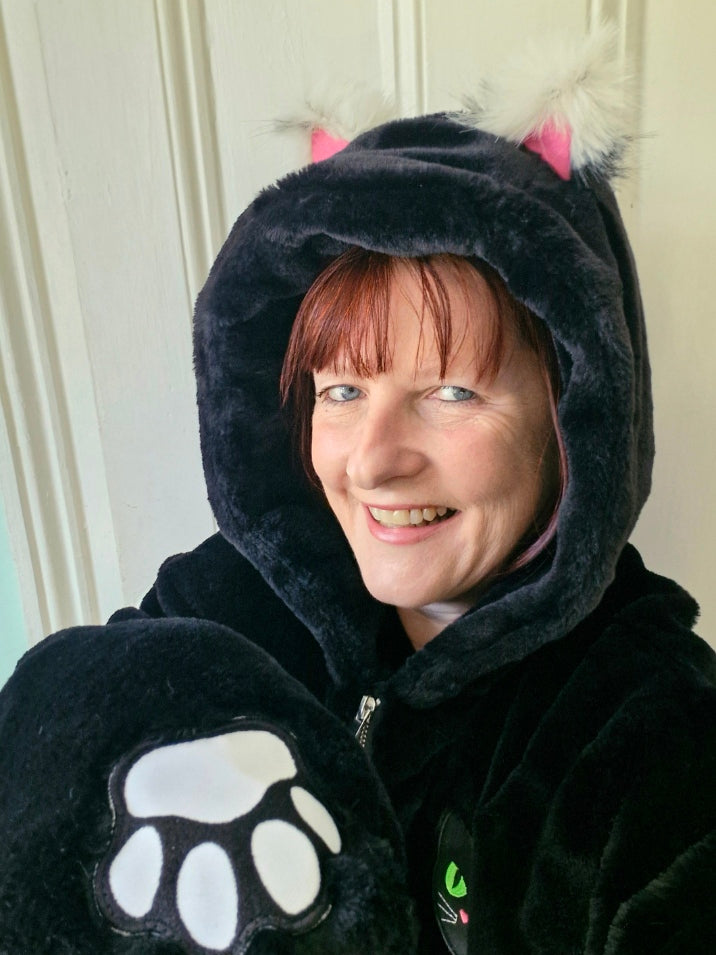 Black Kitty Coat - New Look Large