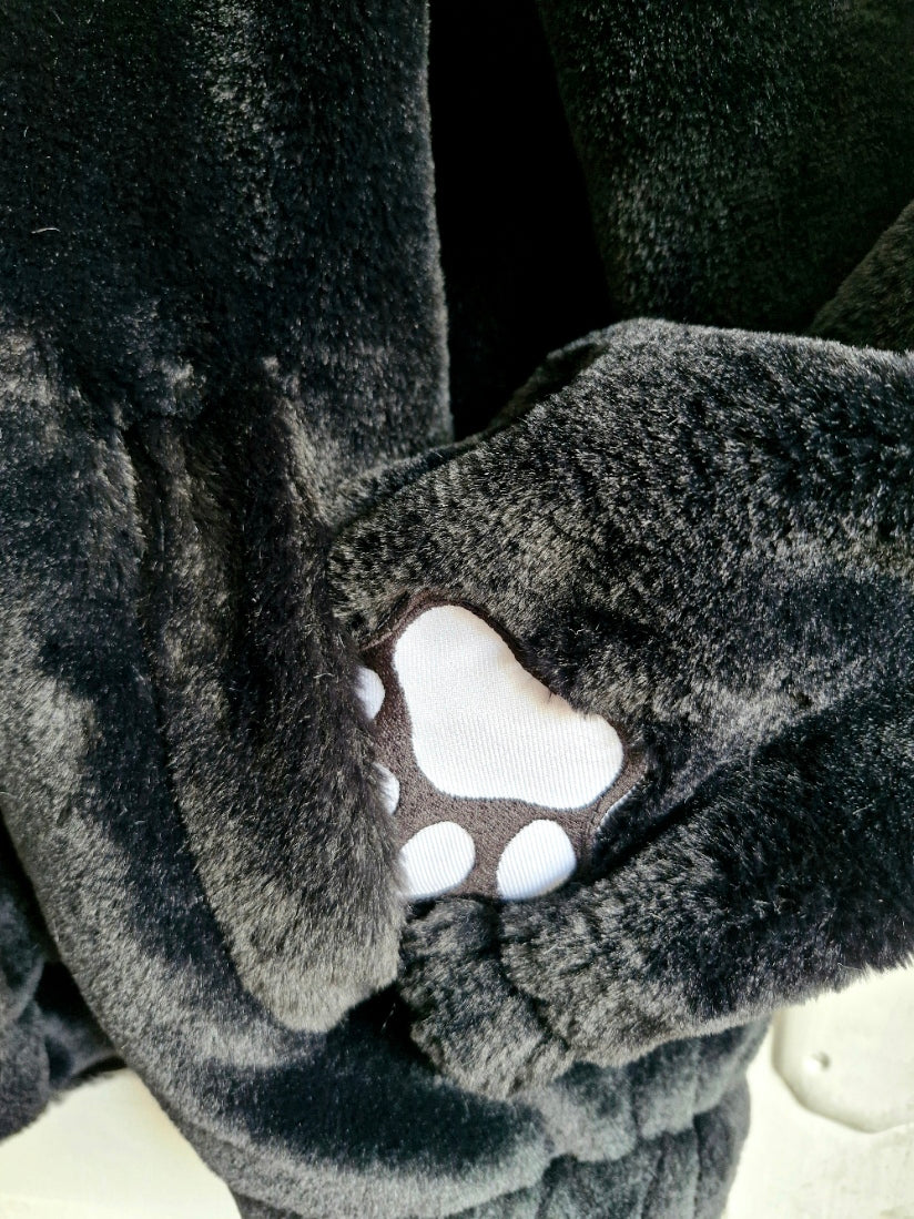 Black Kitty Coat - New Look Large