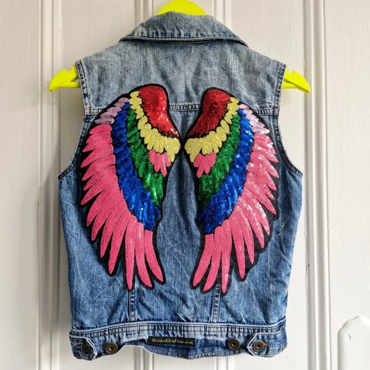 Rainbow Wing Denim Waistcoat - Size 10