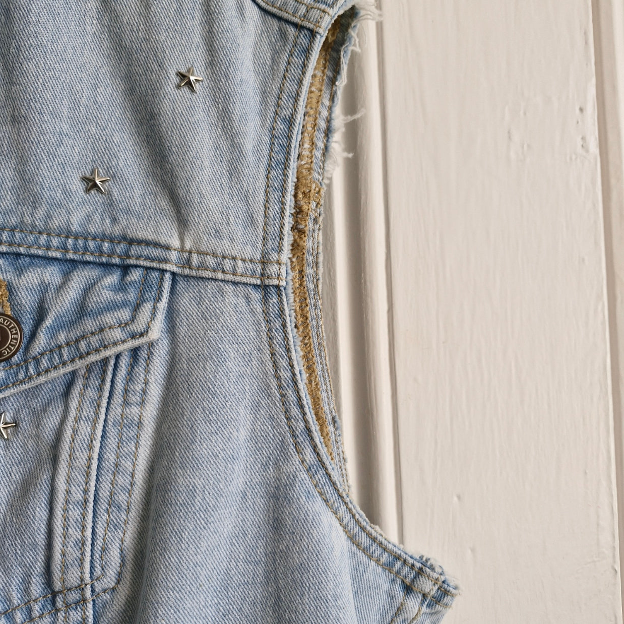 Phoenix Angel Wing Denim Waistcoat - New Look Size 12