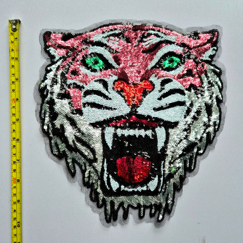 Sequin Tiger Back Patch- Large - SEW ON