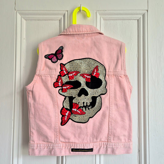 Age 8 Years Skull & Butterflies Denim Festival Jacket