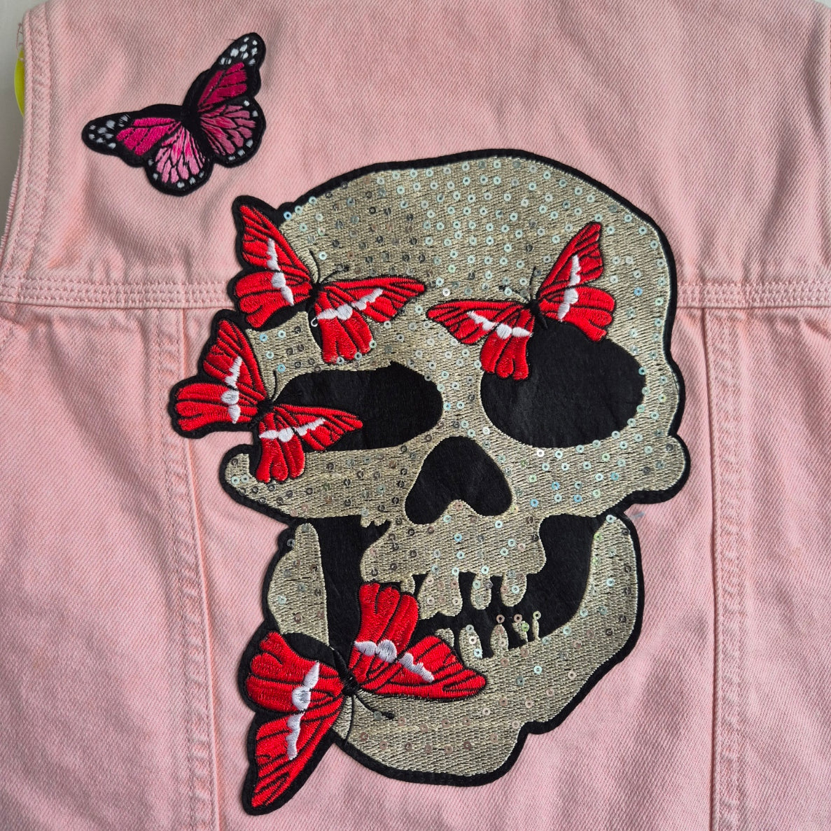 Age 8 Years Skull & Butterflies Denim Festival Jacket