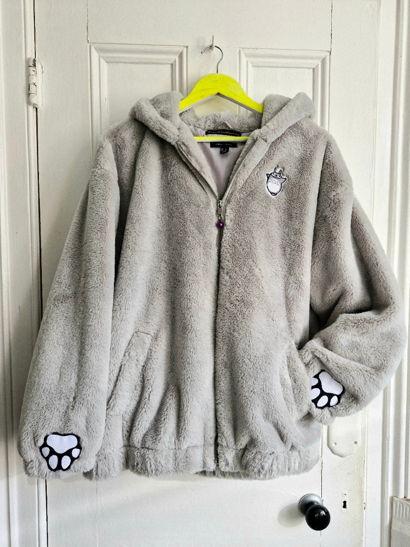 Grey Kitty Coat - New Look Large