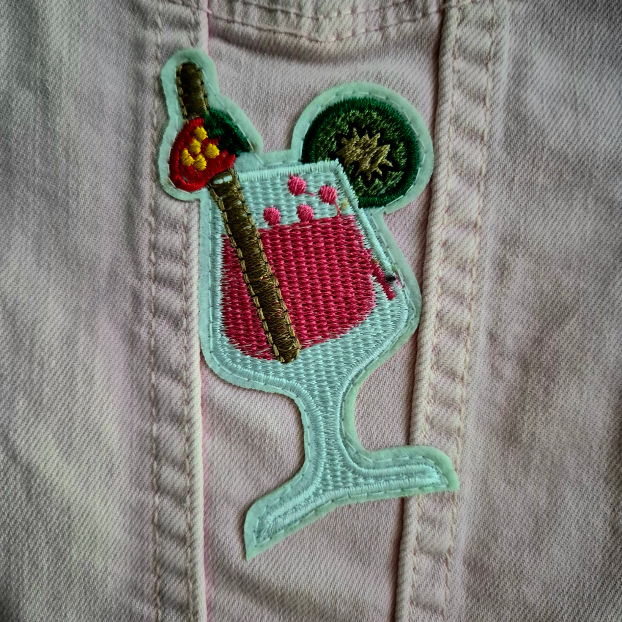 Age 10 - 11 Sugar Skull Pale Pink Denim Festival Jacket