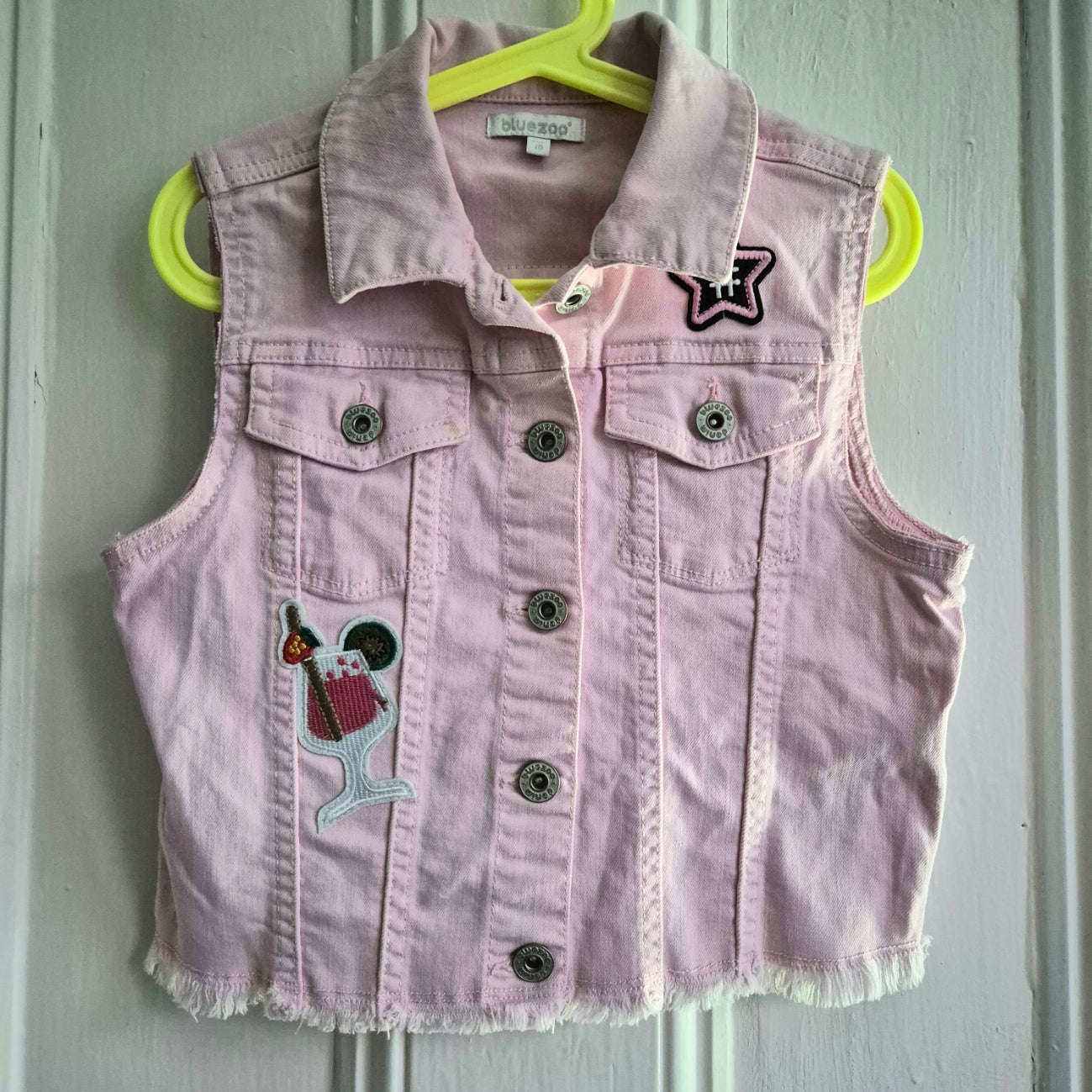 Age 10 - 11 Sugar Skull Pale Pink Denim Festival Jacket