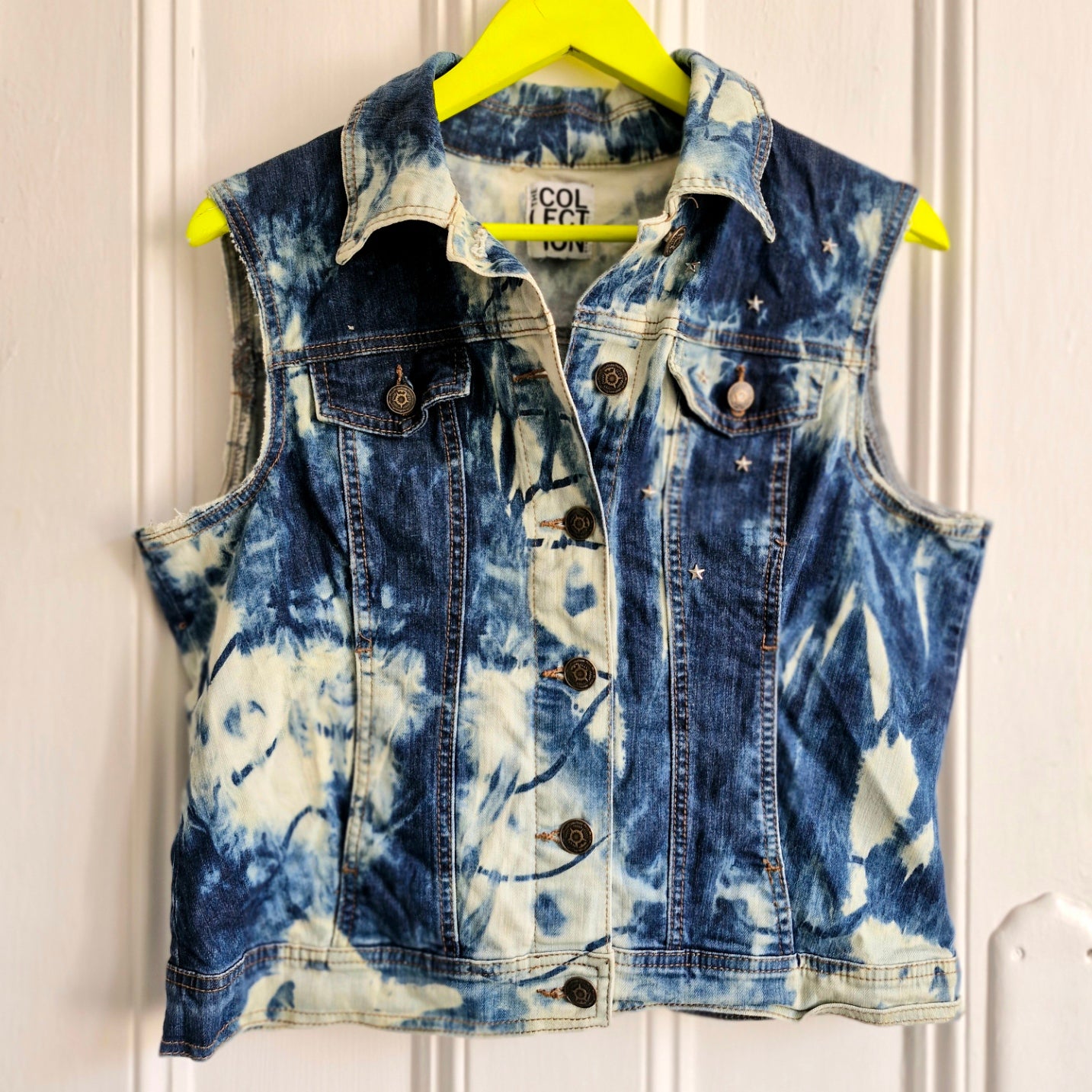 Silver Angel Wing Denim Waistcoat - The Collection Size 14