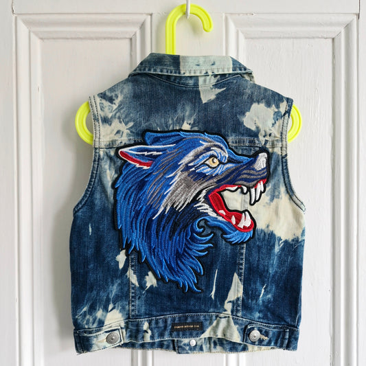 Kids Tie Dye Denim Wolfie - Age 7 years