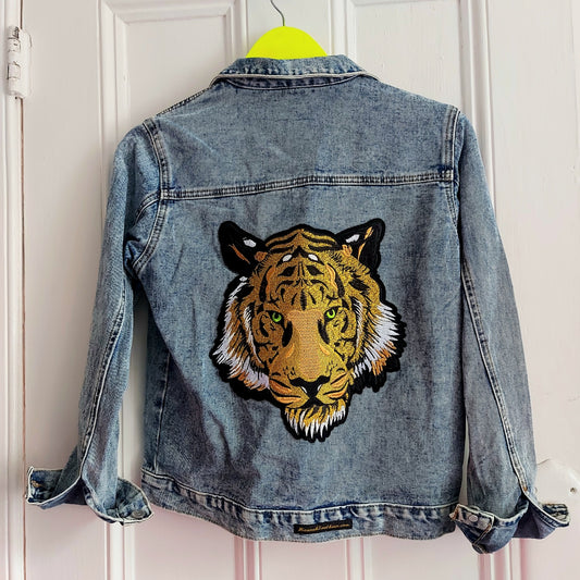 Kids Denim jacket Tiger Patch - Teens & Tweens